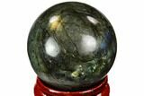 Flashy, Polished Labradorite Sphere - Great Color Play #105727-1